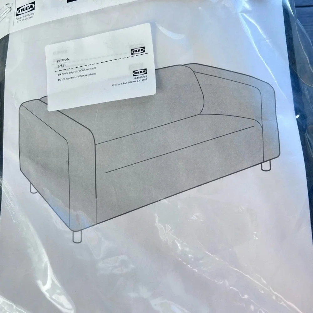 New IKEA KLIPPANCover for loveseat, Vansbro black 605.441.69 , Sofa Cover